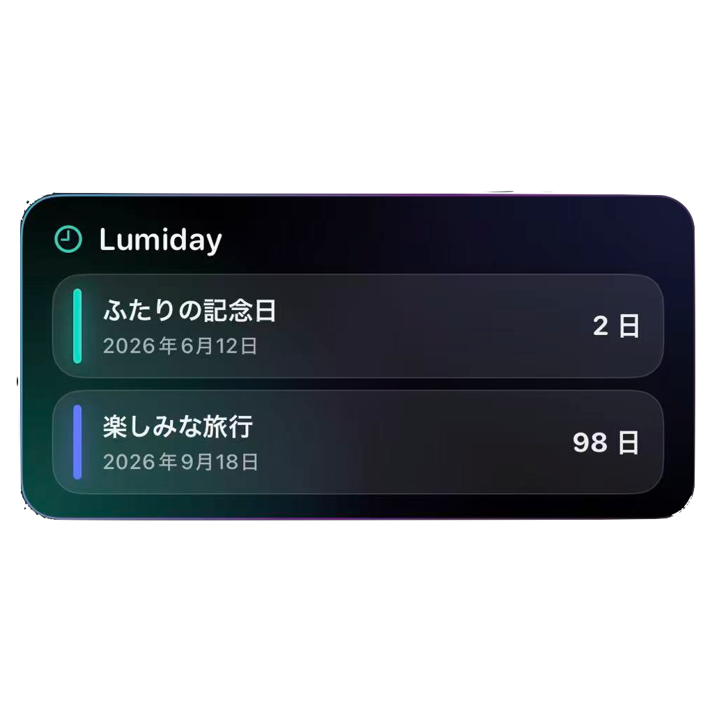 Lumidayの中サイズウィジェット
